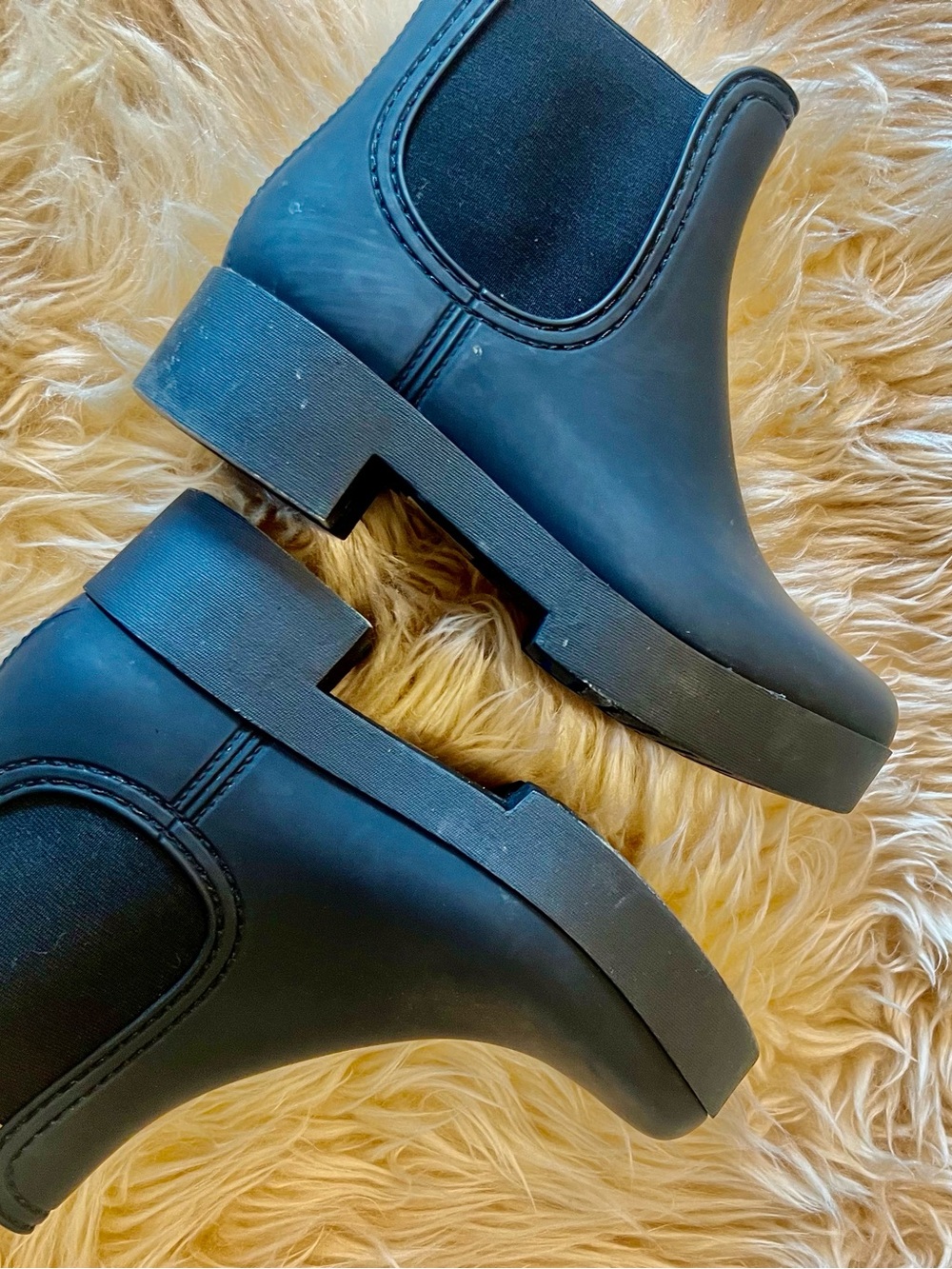 Jeffrey Campbell Men’s  Rain Boots in Navy Blue - Picture 3 of 8